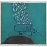 Sergio Gonzalez-Tornero, Soft Landing 5 soft ground etching ewith aquatint in colors sight: 16.375 x 16.375 inches overall with frame: 23.75 x 23.75 inches, pencil