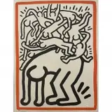 Keith Haring, Fight AIDS Worldwide, 1990, Lithograph