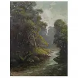 Carl Christian Dahlgren, Forest stream, oil on canvas