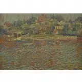 Blanche Gilroy Roberts, Sunny Afternoon on the Water, oil on panel