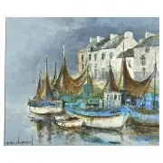 Marc Chapaud, Port de Peche en Bretagne, 1967, Oil on Canvas