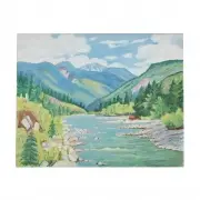 Doris McCarthy Landscape, Spring Landscape, acrylic on board