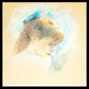 Claude Schuffenecker, Girls Head, pastel on paper