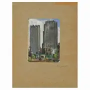 Lucien Adolphe Labaudt, New York N. 1, 1943, oil on paper