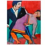 John Grillo, Dancing couple, 1997, oil on paper