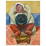 Jean Charlot, Woman Rolling Tortillas with Baby on Back, 1932, oil on canvas