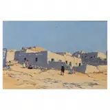 Norma Bassett Hall, Laguna Pueblo, woodblock print