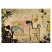 Hans Otto Boehm, Blick Zurck, circa 1957, oil on masonite