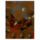 Leonardo Nierman, Flight to the Moon, oil on masonite
