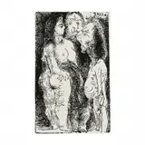 Pablo Picasso, Fat Courtesan with an Old Man and Spectator in Costume, etching