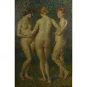 Victor David Hecht, The Three Graces, 1915, oil on canvas