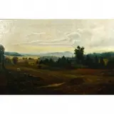 Thomas Burgess, Maidens in a Landscape, oil on canvas