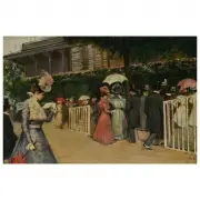 Leopoldo Toniolo, Promenade, Paris, oil on board