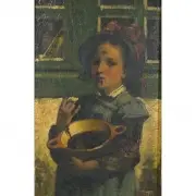 Frans Simons, Portrait of a Young Girl, 1879, oil on wood