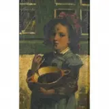 Frans Simons, Portrait of a Young Girl, 1879, oil on wood