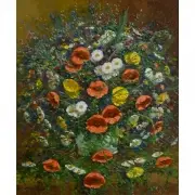 Imre Nemethi, Bouquet of Spring Flowers, oil on canvas