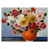 Seitoku Igarashi, Still Life with Bouquet of Roses, oil on canvas