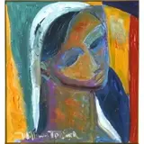 William Tolliver, Portrait of a Woman, oil on paper