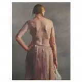 Edward Grove, Young Woman Holding a Pitcher, oil on canvas