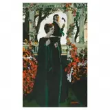 David J Blossom, The Masquerade, gouache on board