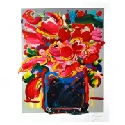 Abstract Flowers by Peter Max, 1997, screenprint, sold Nov 2021