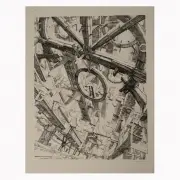 Erik Desmazires, Les Roues, 1974, etching