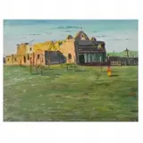 Indian Adobe Church at Zia, New Mexico by Elbridge Ayer Burbank Indian Church, oil on board, sold Dec 2021