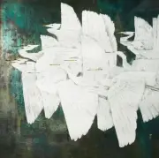 Izuru Yurimoto, Flying, mixed media on paper
