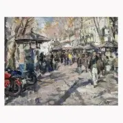 Juan Collado y Anton, La Rambla, oil on canvas