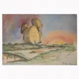 Claes Oldenburg, Untitled offset lithograph in colors overall: 23 x 35 inches, unframed, Pencil