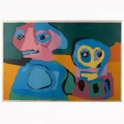 Figure composition by Karel Appel, lithograph, sold Dec 2021