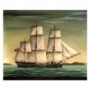 Albert Jean Camille, HMS Bounty, mixed media on artist board