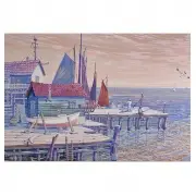 H. Arden Edwards, Santa Monica Pier -The Enchanted Sea: Poems in Color, Ebb Tide, 1943, gouache on board