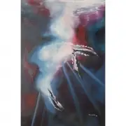 Tim Cantor, Dolphins Falling from the Sea, 1987, oil on canvas