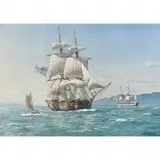 Mark Richard Myers, The Diana, Sandwich Islands Trader, watercolor on paper