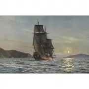 Mark Richard Myers, Ship at Twilight in the San Francisco Bay, 1985, watercolor on paper