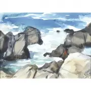 Clyde Aspevig, Pebble Beach, watercolor