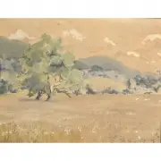 Morgan Colt, Pennsylvania Landscape, watercolor on paper