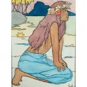 Francois Ravello, Tahitian Woman with Flower crown, 1992, oil on panel