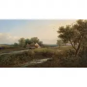 Cottage by Stream and Footbridge by Patrick Nasmyth, oil on panel, sold Feb 2022