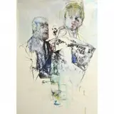 Renzo Vespignani, Untitled, 1958, mixed media on paper