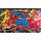Jiang Tie Feng, Blue Lady, 1990, serigraph