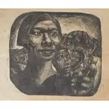 Charles White, Exodus I: Black Moses (Harriet Tubman) Revolutionary Woman in the Workers Movement, linocut