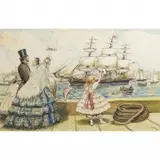 Norman Mills Price, Farewell to the Clipper Ship, watercolor and ink on paper