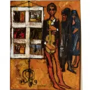 Giuseppi Gambino, Il Cantastorie, oil on canvas