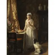 T. G. Stevens, Wait Your Turn, oil on panel