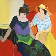 Itzchak Tarkay Intimacy, Intimacy 1990, serigraph