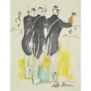 LeRoy Neiman, Epsom 1960, mixed media on paper