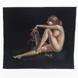 Edgar Leetag, Red Haired Siren, oil on velvet