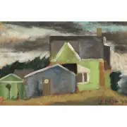 Judith Diem, House by Cannery Row 1943, oil on masonite